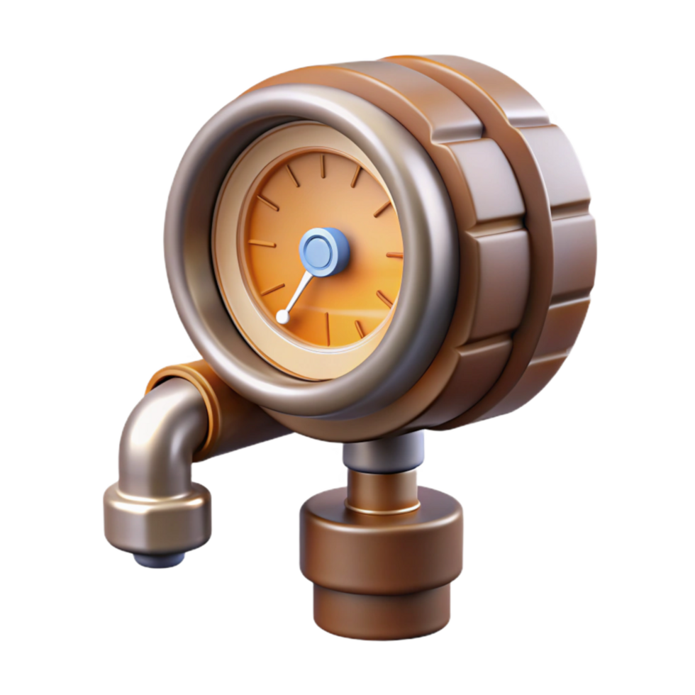 magnificent abstract Beer Keg Pressure Gauge on Transparent Background authentic png