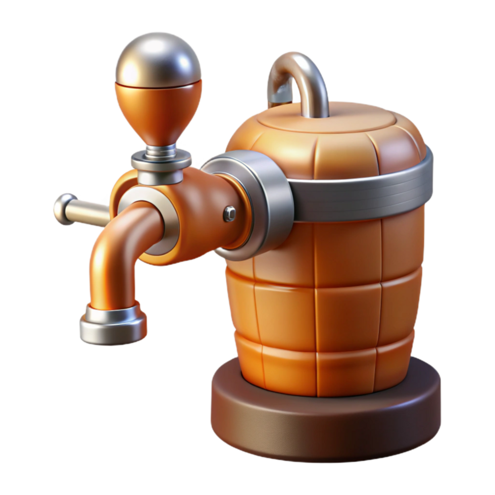 impressive traditional Beer Keg Tap with Flow Control Cutout png