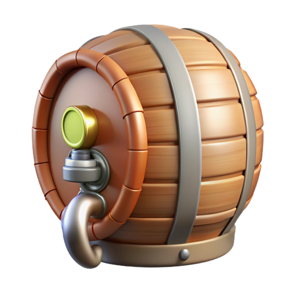 vibrant modern Beer Keg with Safety Valve Cutout exclusive png