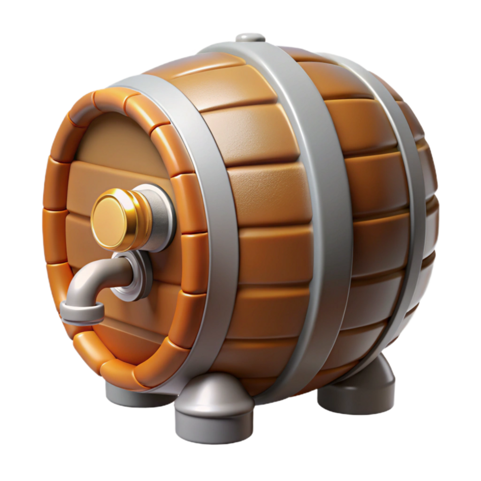 magnificent classic Beer Keg with Safety Valve Cutout png