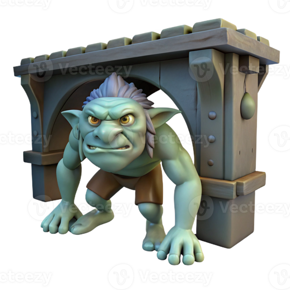 beautiful rustic A Troll Lurking Under a Bridge Dark And 4K png