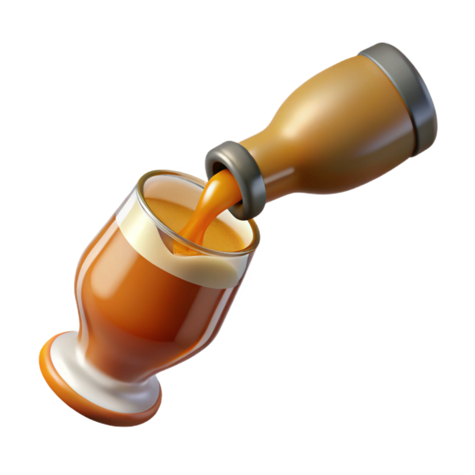 elegant rustic Beer Pouring From Bottle Into Glass png