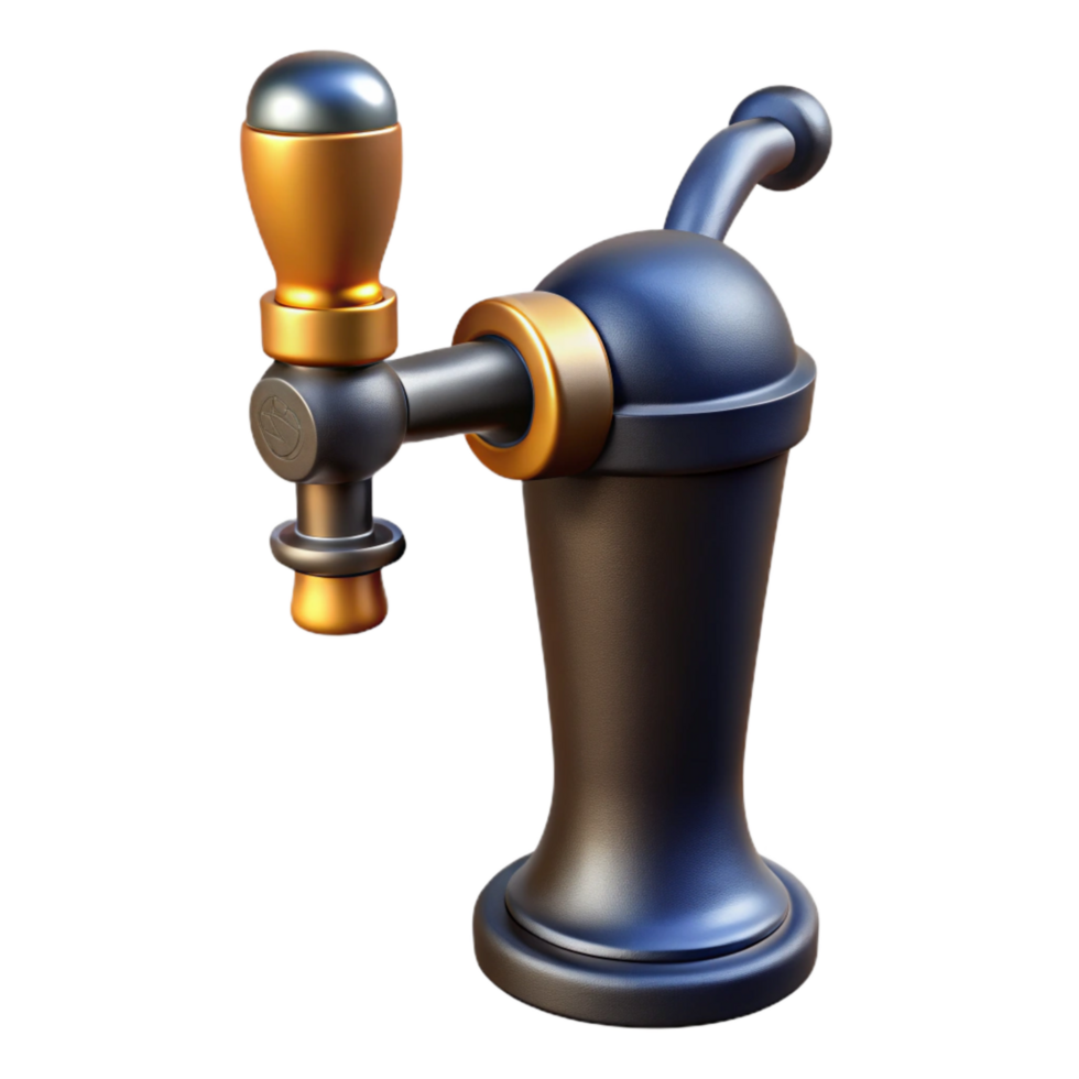 dramatic classic Beer Tap Handle with Wooden Base Cutout premium png