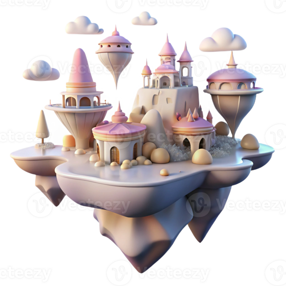 wonderful rustic A Dreamlike Landscape of Floating Islands premium png