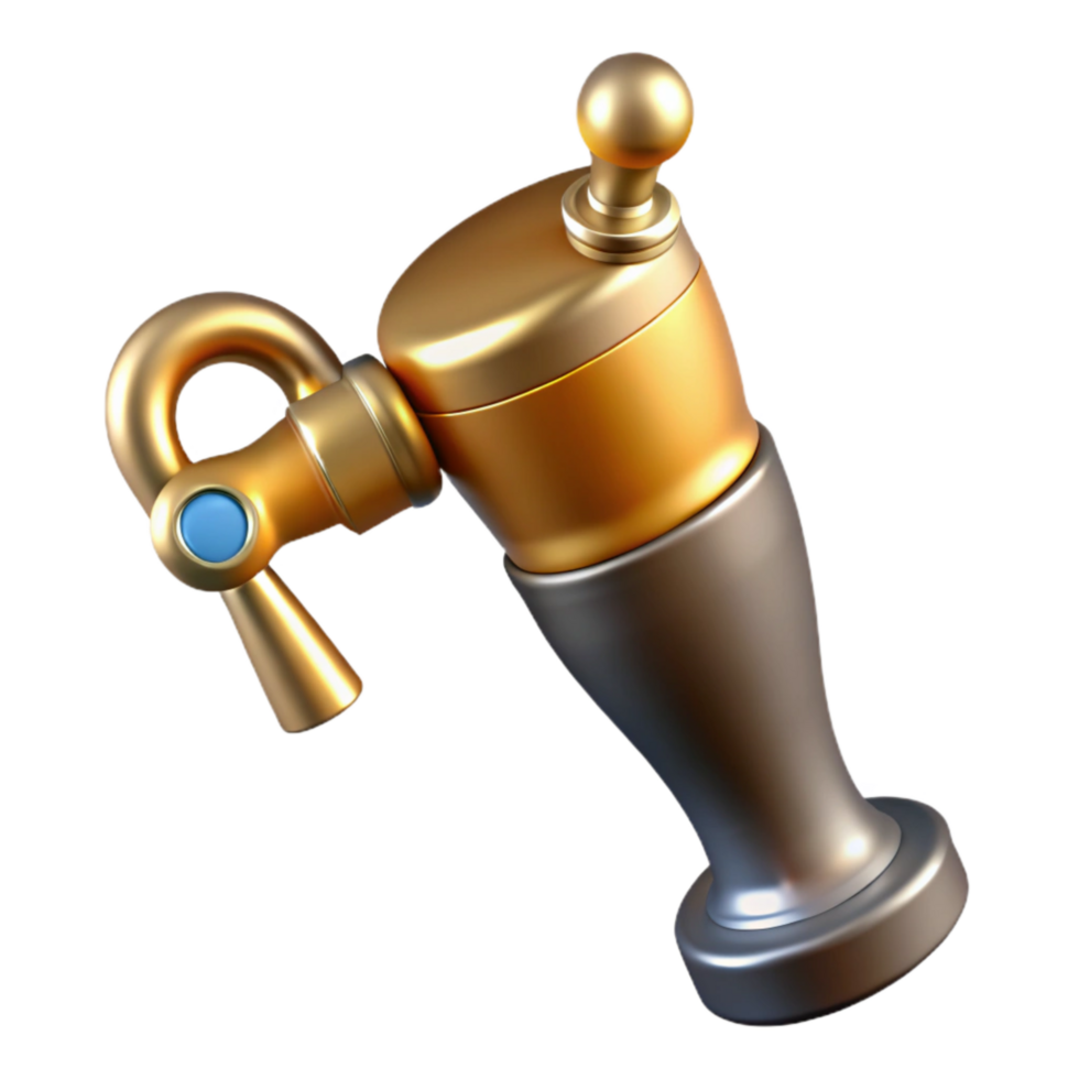 stunning vintage Beer Tap Handle with Wooden Base Cutout original png