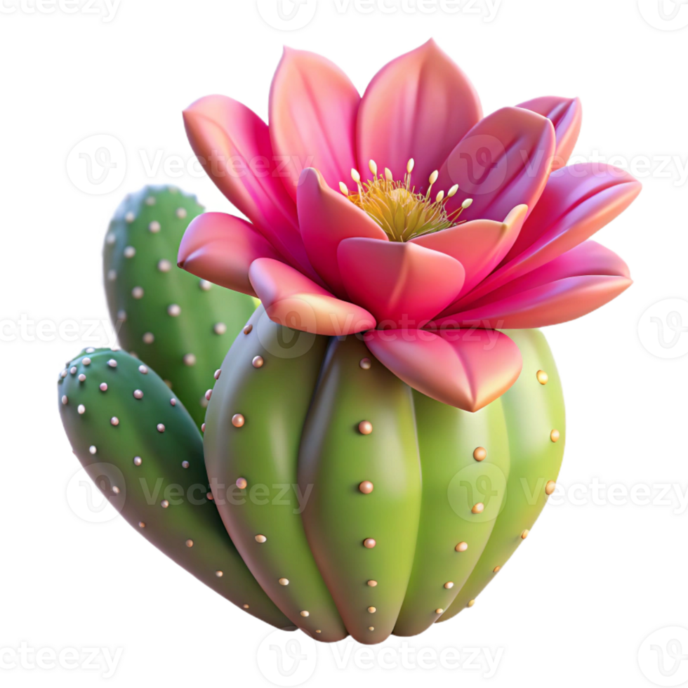 elegant creative A Cactus Flower Blooming in the Desert premium png