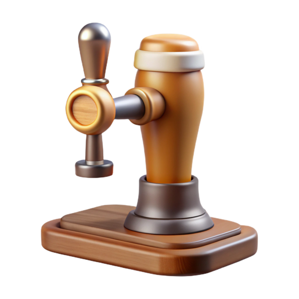 stunning modern Beer Tap Handle with Wooden Base Cutout genuine png
