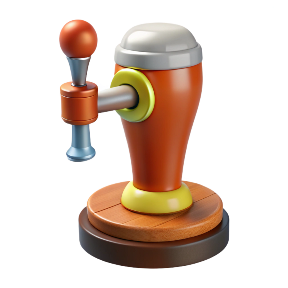 dramatic artistic Beer Tap Handle with Wooden Base Cutout professional png