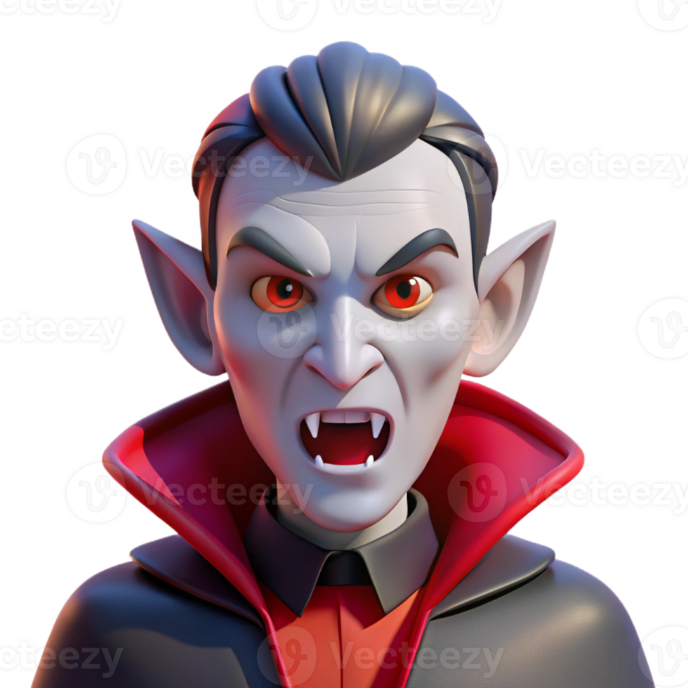 dramatic traditional Portrait of a Vampire with Pale Skin And 4K png
