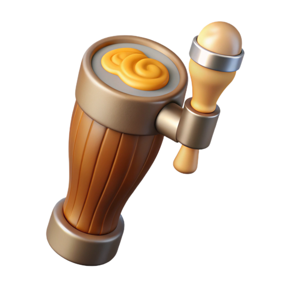 stunning rustic Beer Tap Handle with Wooden Base Cutout genuine png