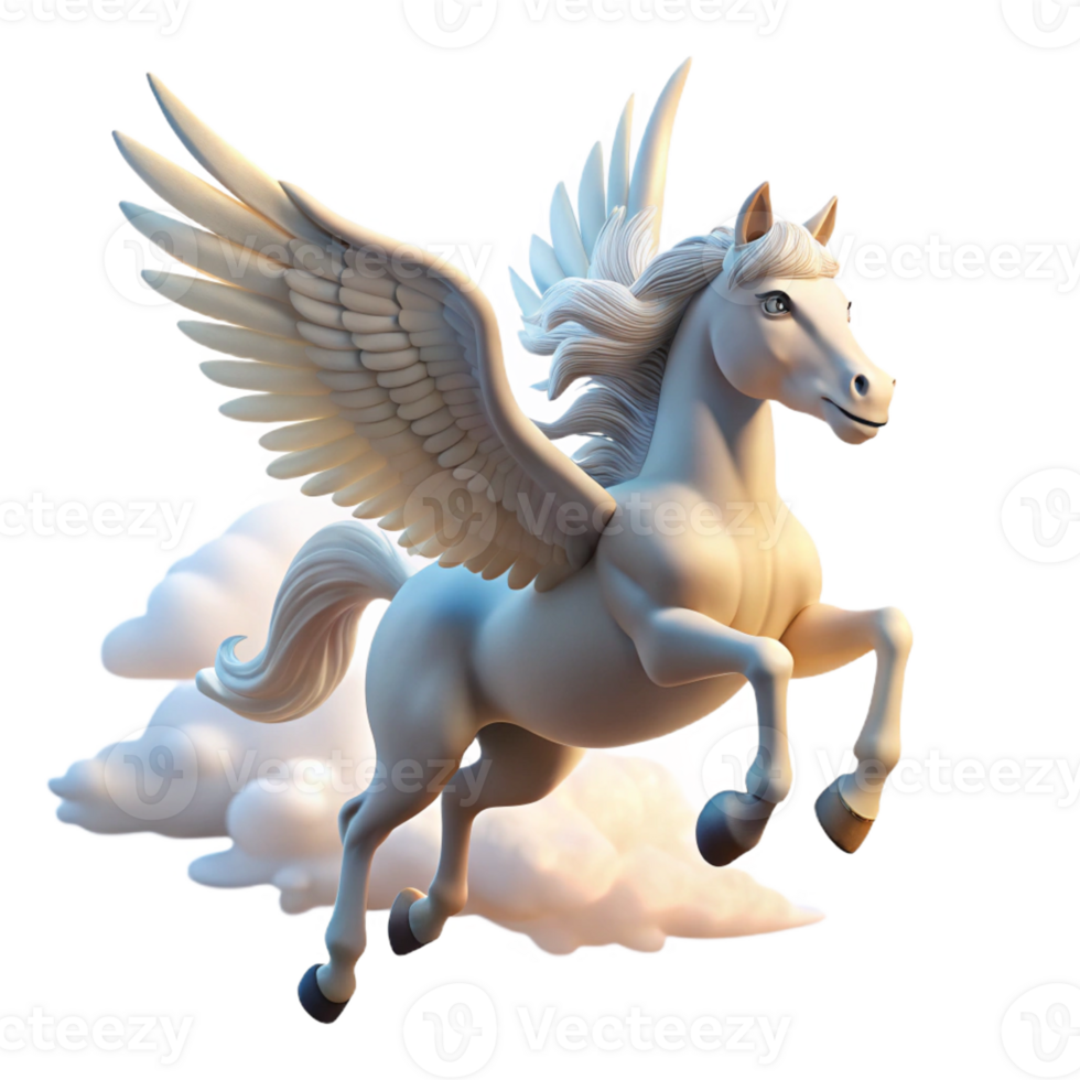 wonderful traditional Pegasus Soaring Through Clouds high resolution png