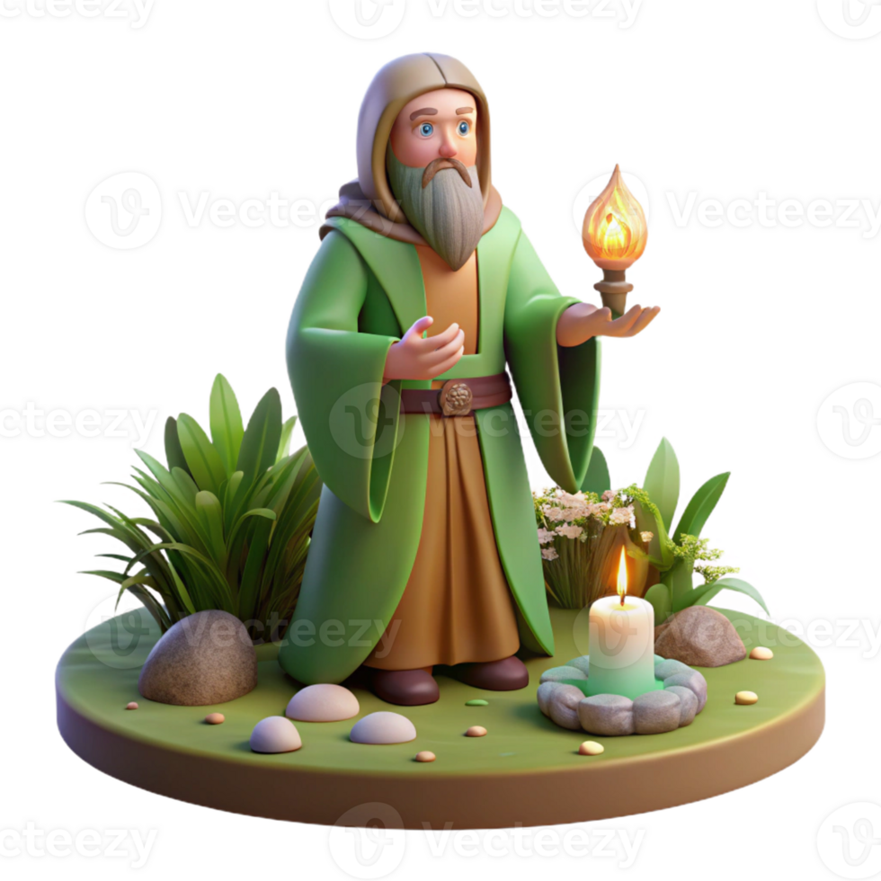 vibrant abstract Druid Ritual in a Forest high resolution png