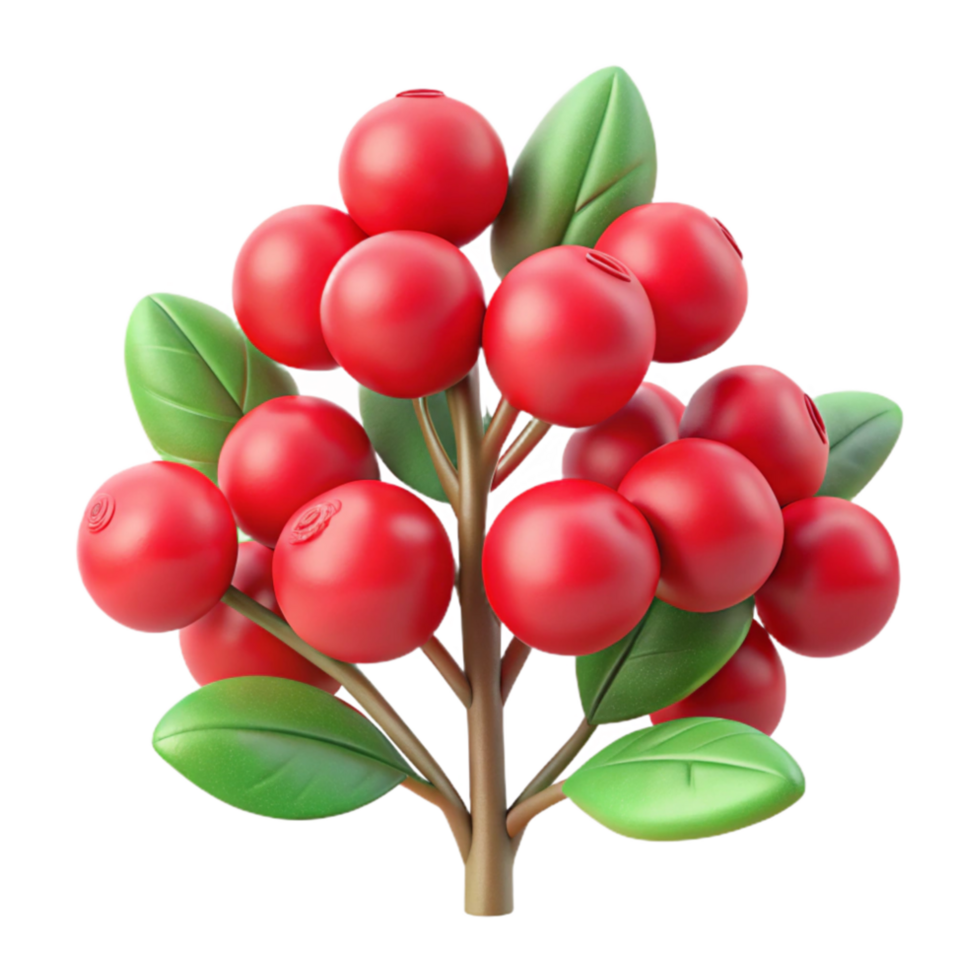 impressive artistic Berry Bush with Berries Transparent Background Red Berries original png