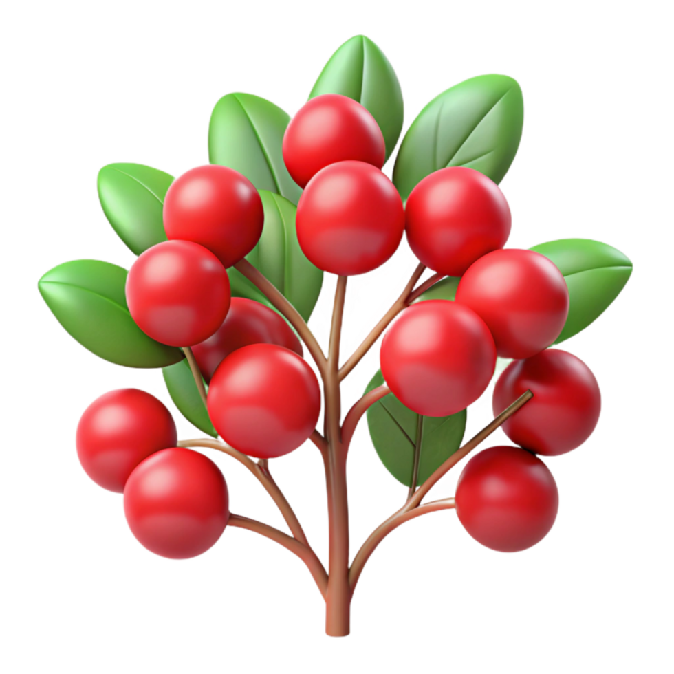serene rustic Berry Bush with Berries Transparent Background Red Berries high resolution png