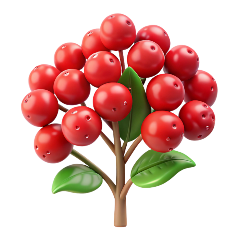 serene contemporary Berry Bush with Berries Transparent Background Red Berries professional png