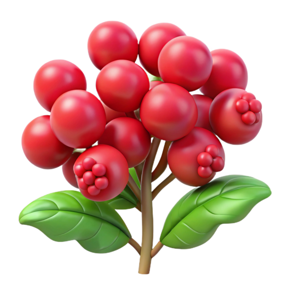 magnificent creative Berry Bush with Berries Transparent Background Red Berries high quality png