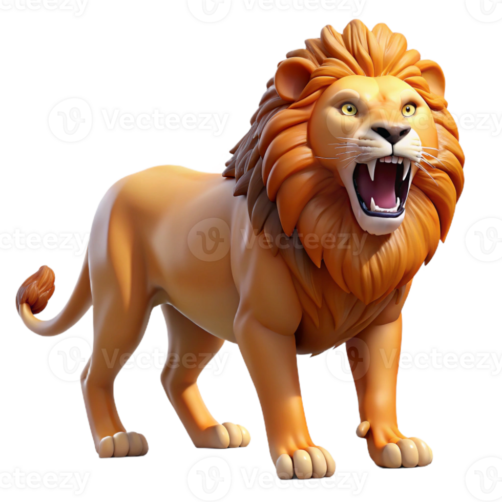 serene minimalist Lion Roaring on the Savannah authentic png