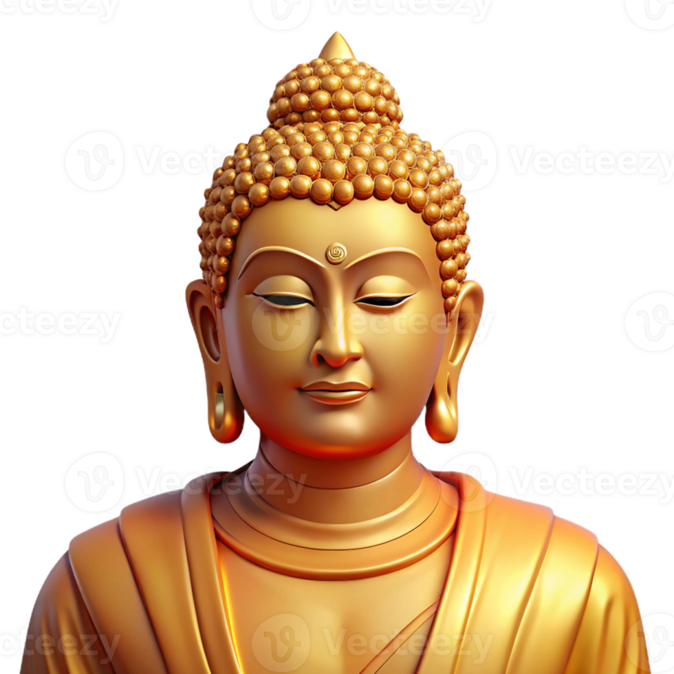 dramatic rustic Portrait of a Serene Buddha Statue with A detailed png