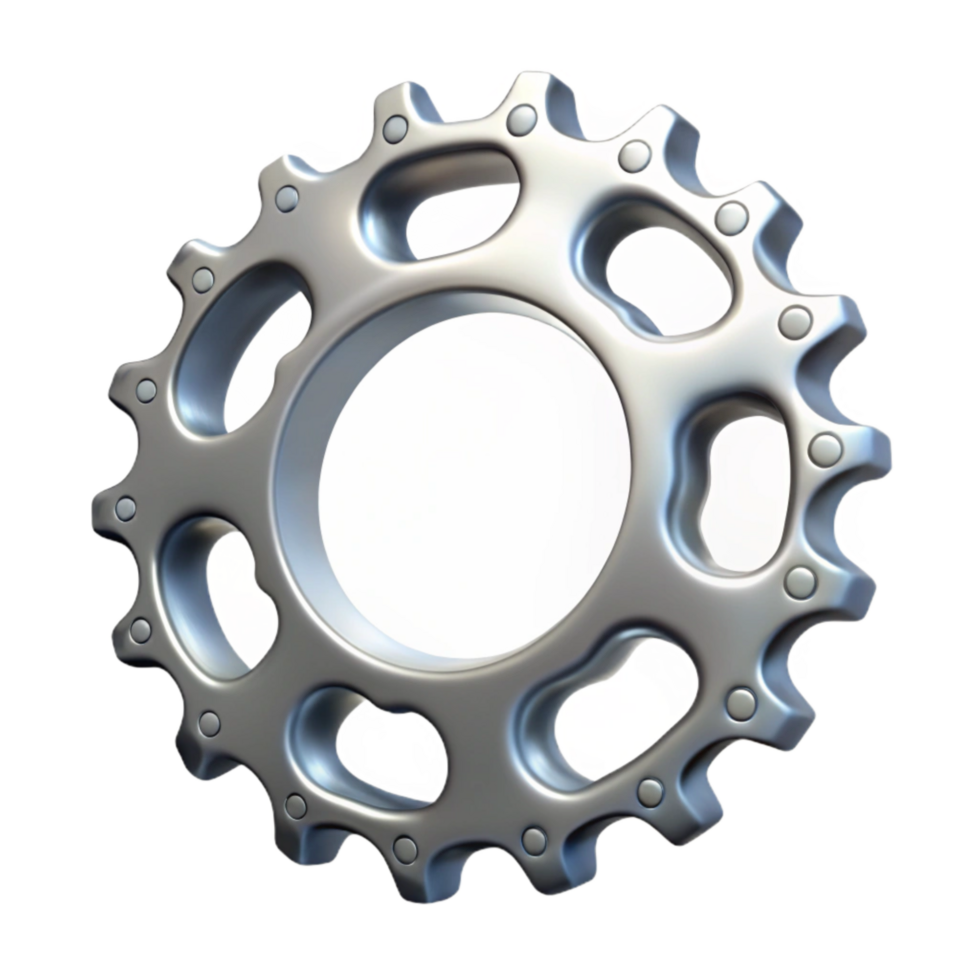 elegant rustic Bicycle Chainring Teeth Detail Transparent Background png