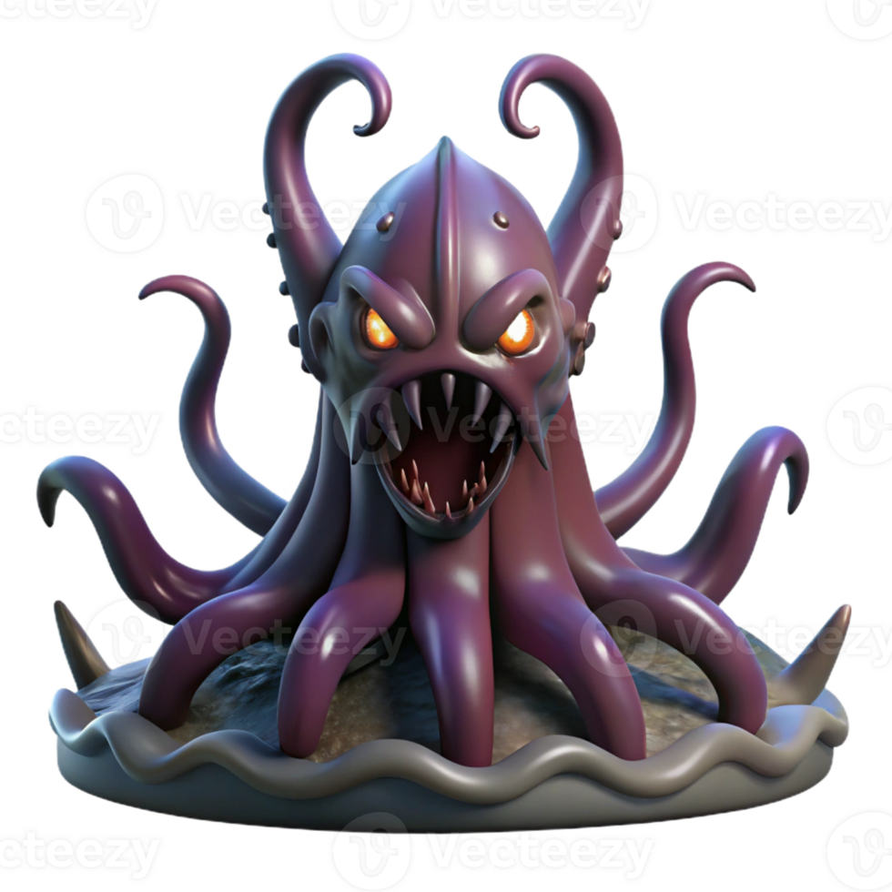impressive classic A Kraken Rising from the Depths Dark And high resolution png
