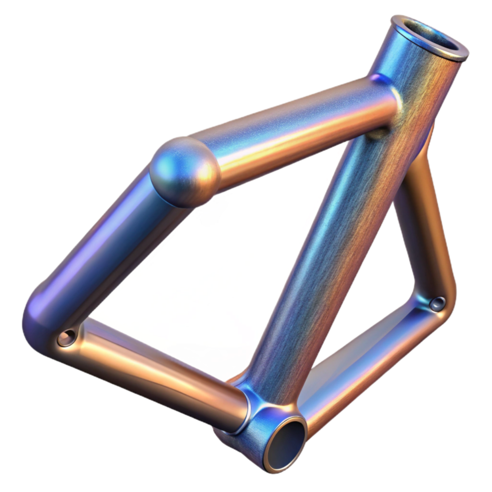 beautiful artistic Bicycle Frame Head Tube Detail Transparent Background high resolution png