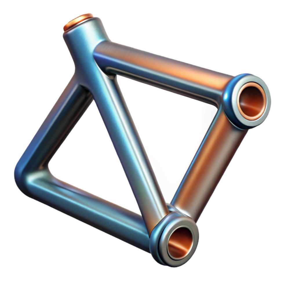 dramatic rustic Bicycle Frame Lug Detail Transparent Background detailed png