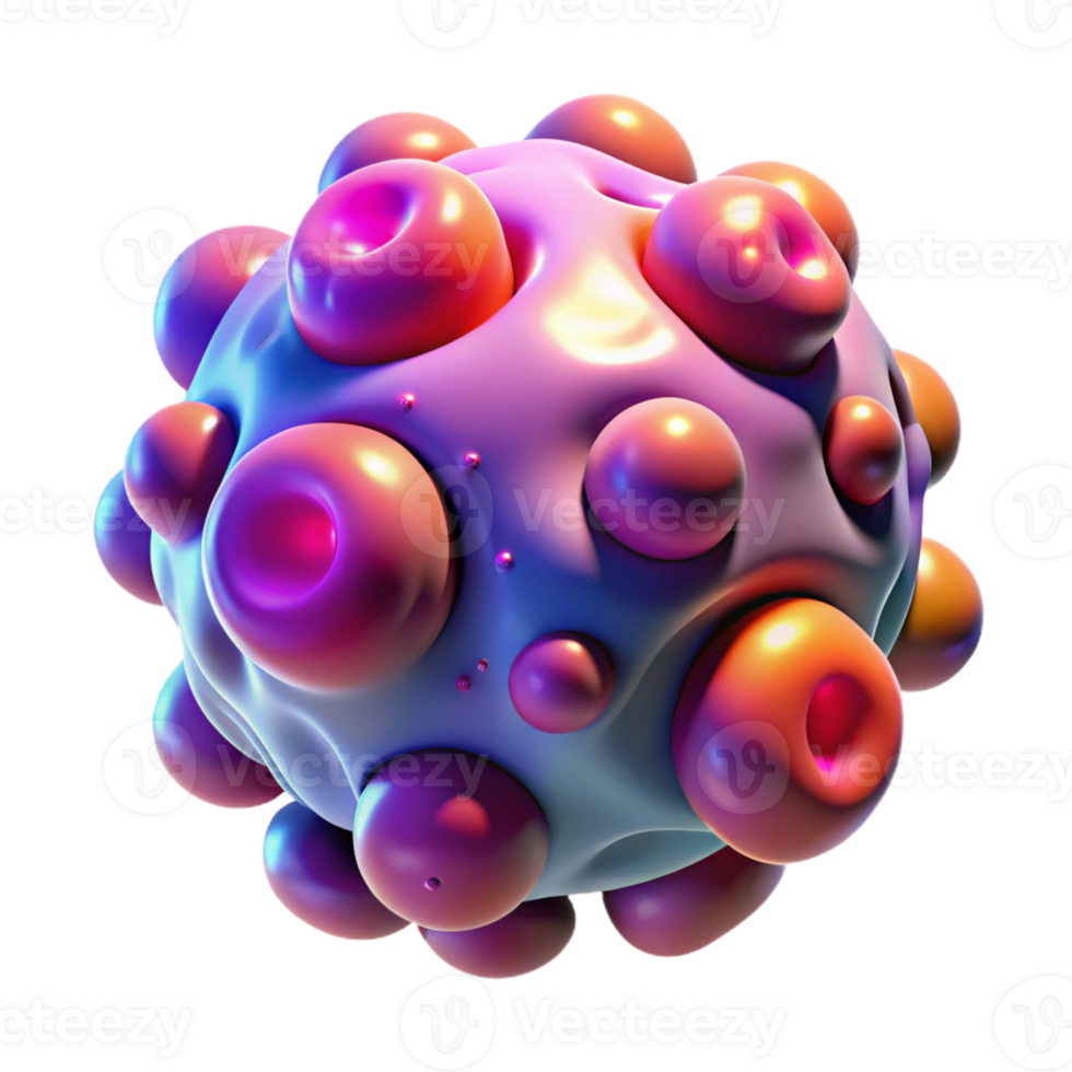 vibrant vintage A Microscopic View of Cells Rendered in A png