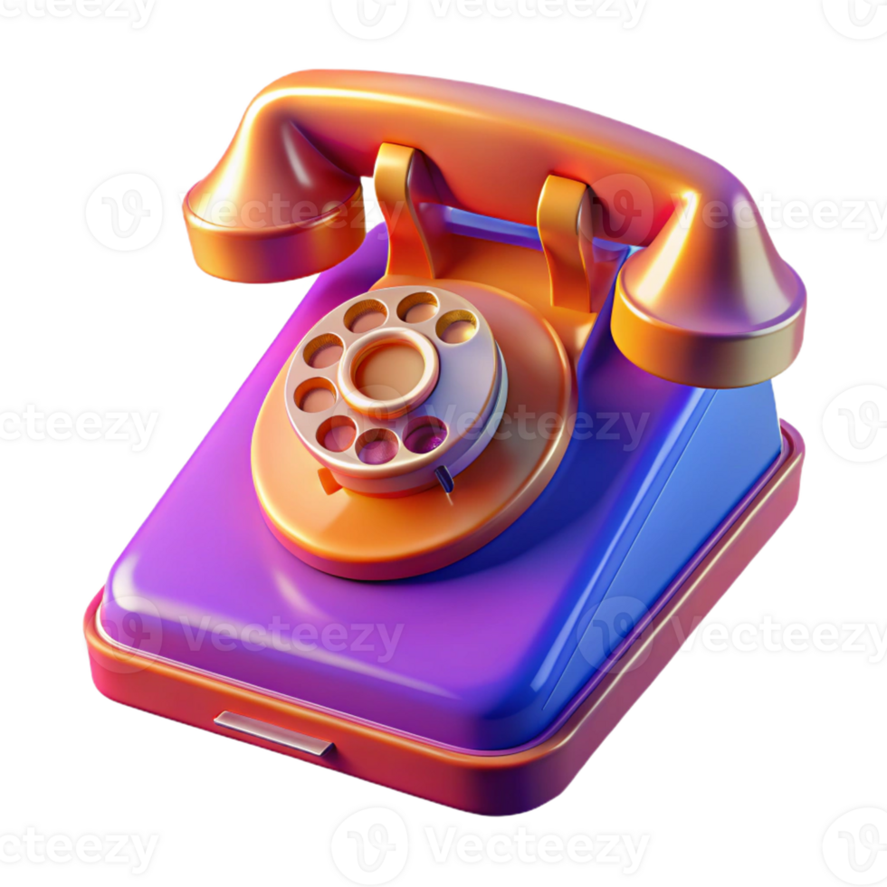 wonderful modern A Vintage Rotary Phone Melting Into a Sle premium png