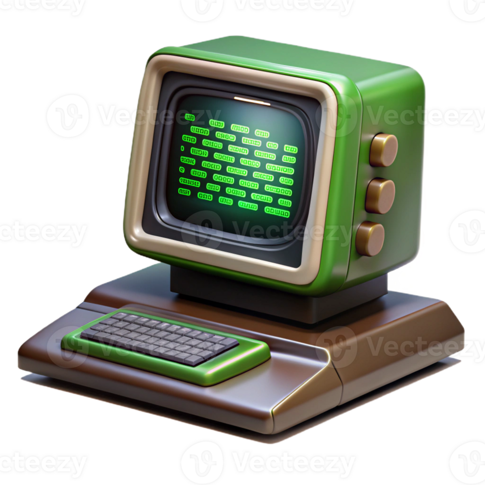 elegant modern A Vintage Computer Terminal Displaying high resolution png