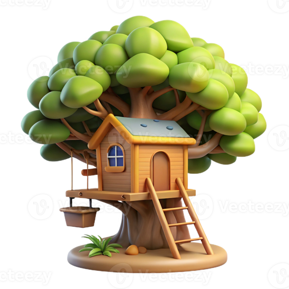 serene abstract A Whimsical Treehouse Nestled in the Branc original png