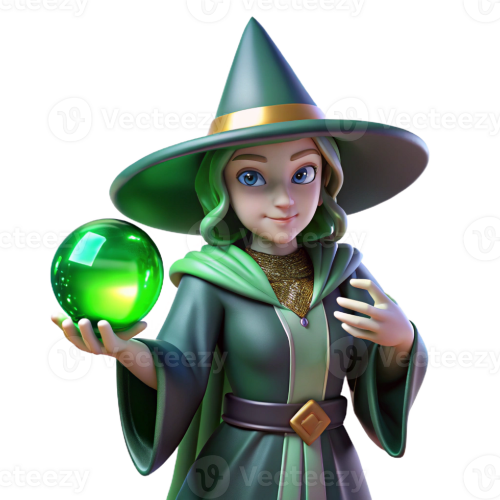 elegant creative Portrait of a Mysterious Witch with a Po authentic png