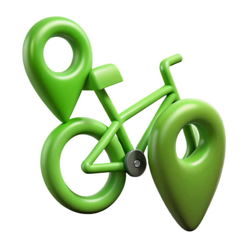 dramatic contemporary Bicycle Path Network Map Green png
