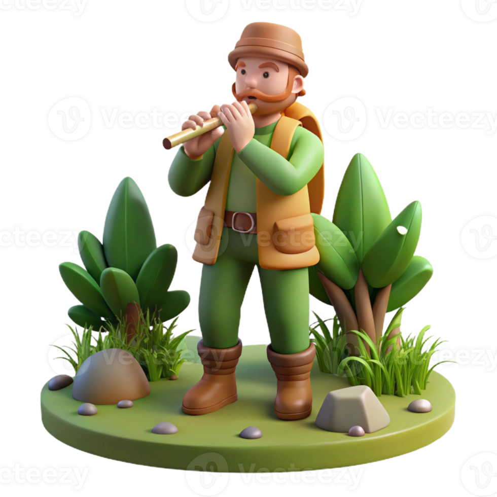 beautiful classic A Wild Pan Playing His Pipes in a Forest G detailed png