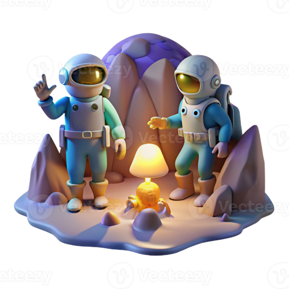 elegant vintage A Group of Explorers in Spacesuits Expl high resolution png