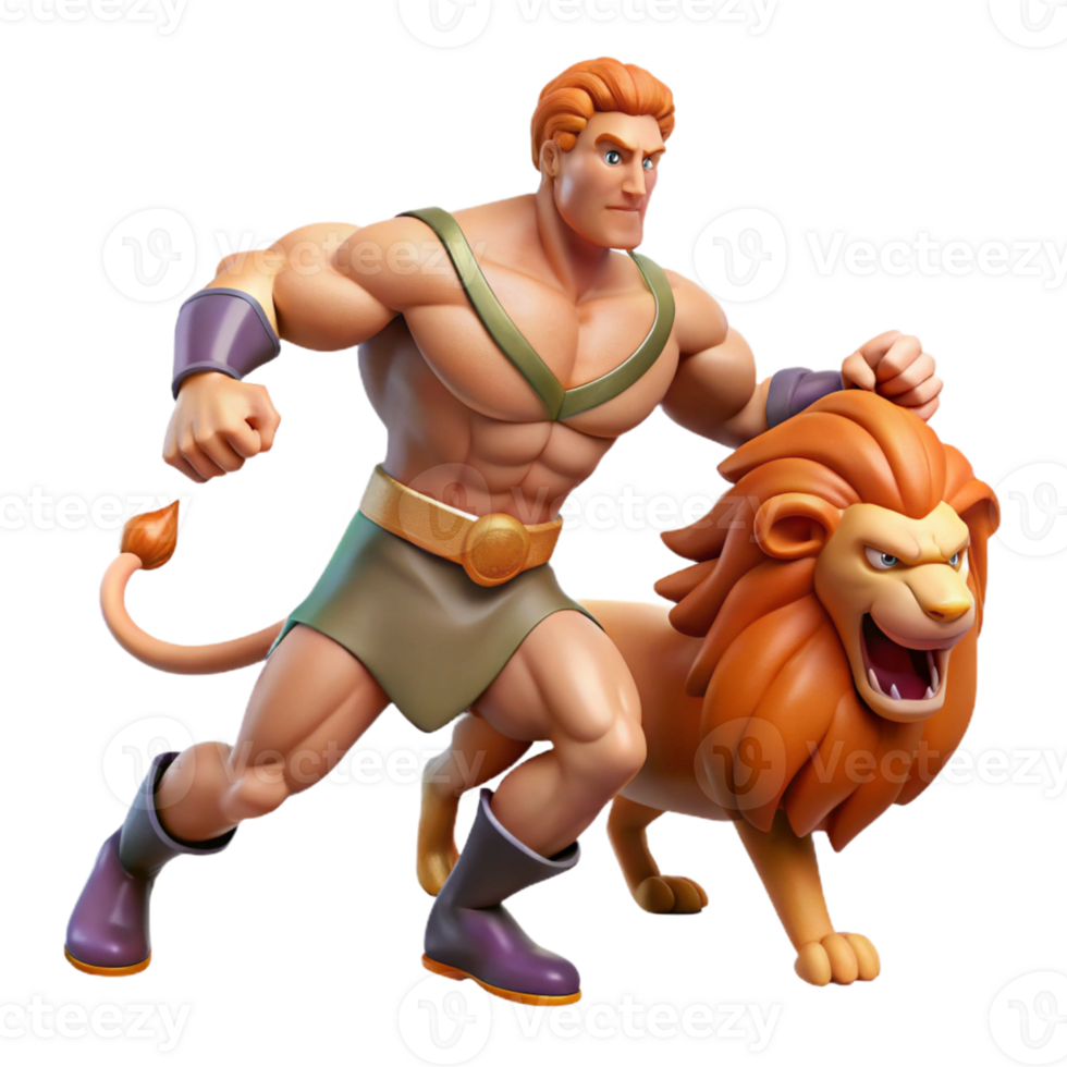 beautiful classic A Heroic Hercules Battling the Nemean Lio authentic png