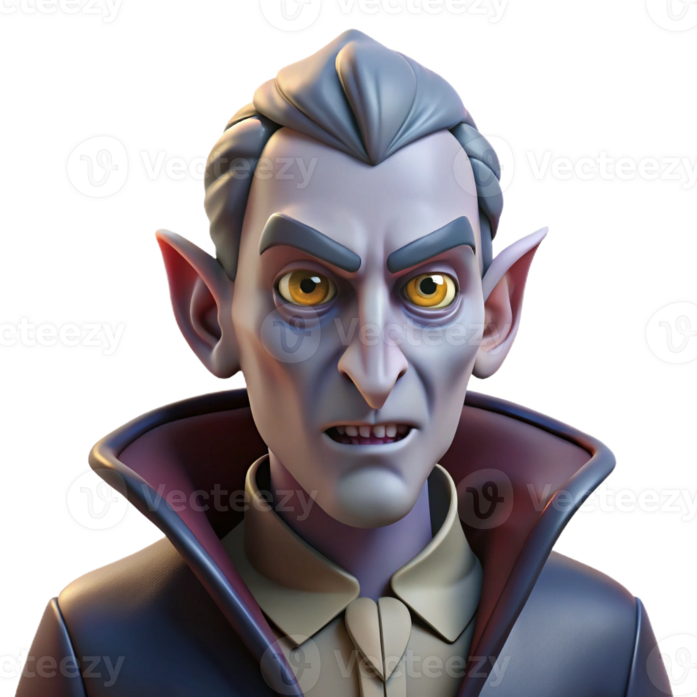 impressive vintage Portrait of a Gothic Vampire with Pale Sk original png