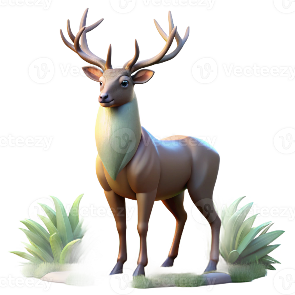 vibrant vintage A Majestic Stag Standing in a Forest Clea png