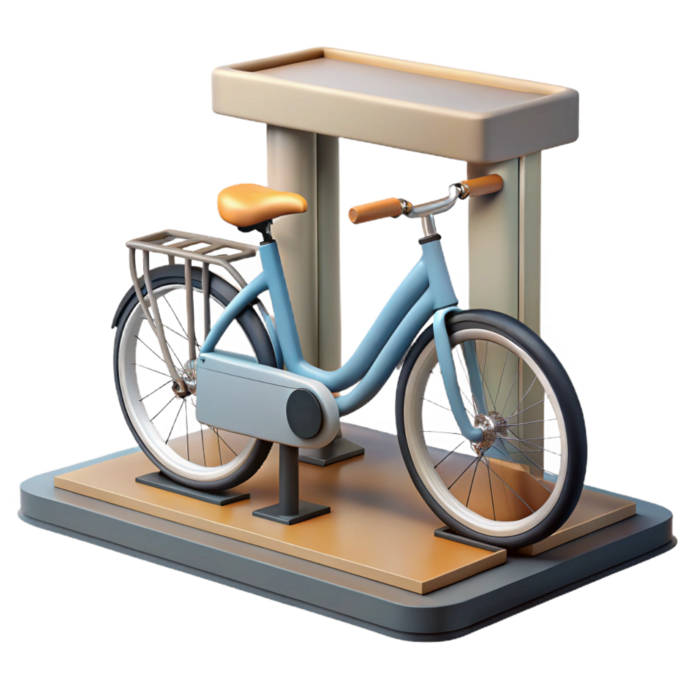 impressive vintage Bicycle Sharing Station Front View Transparent Background high quality png