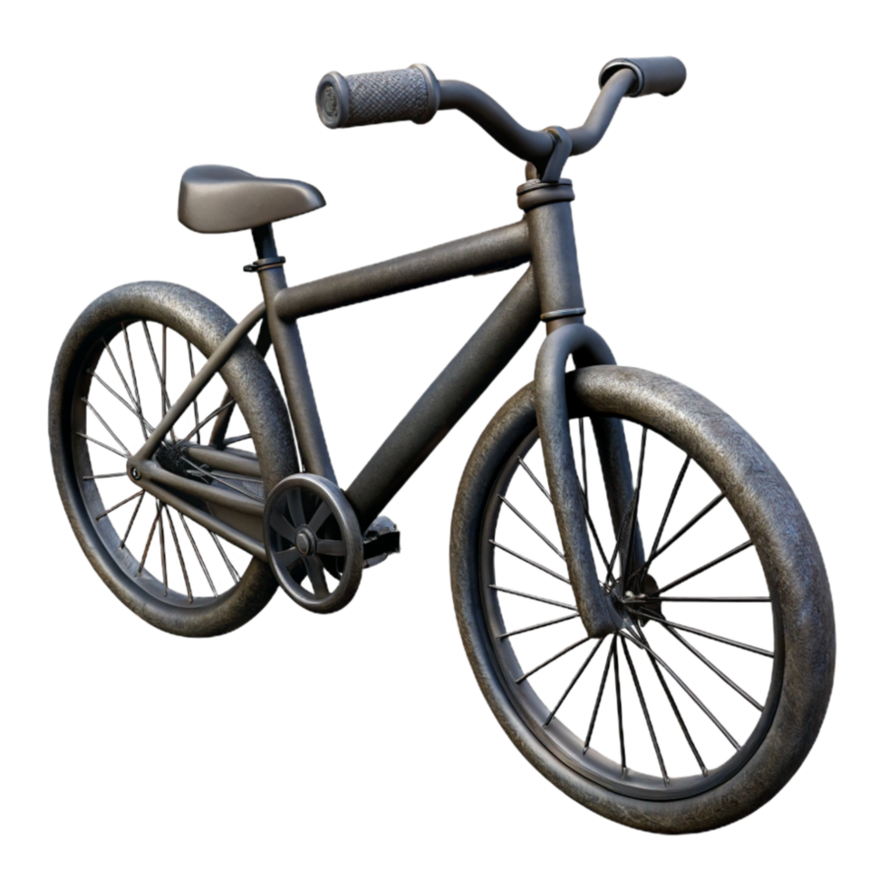 dramatic artistic Bicycle Side View Black Color Transparent Background high resolution png