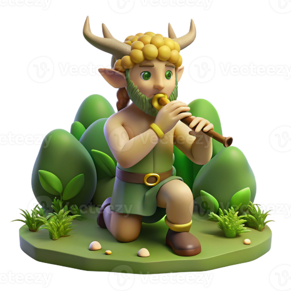wonderful contemporary Pan God of the Wild Playing His Pipes In exclusive png