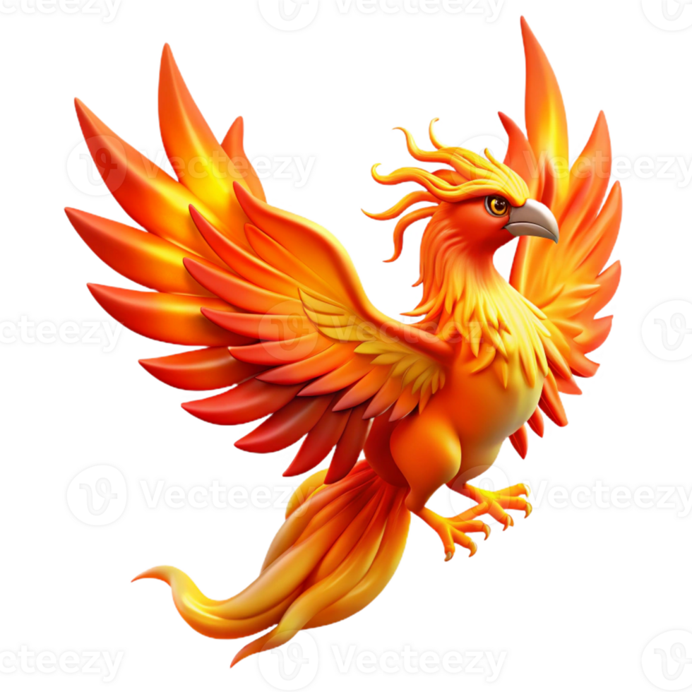 elegant minimalist A Majestic Phoenix Rising from Flames Vi png