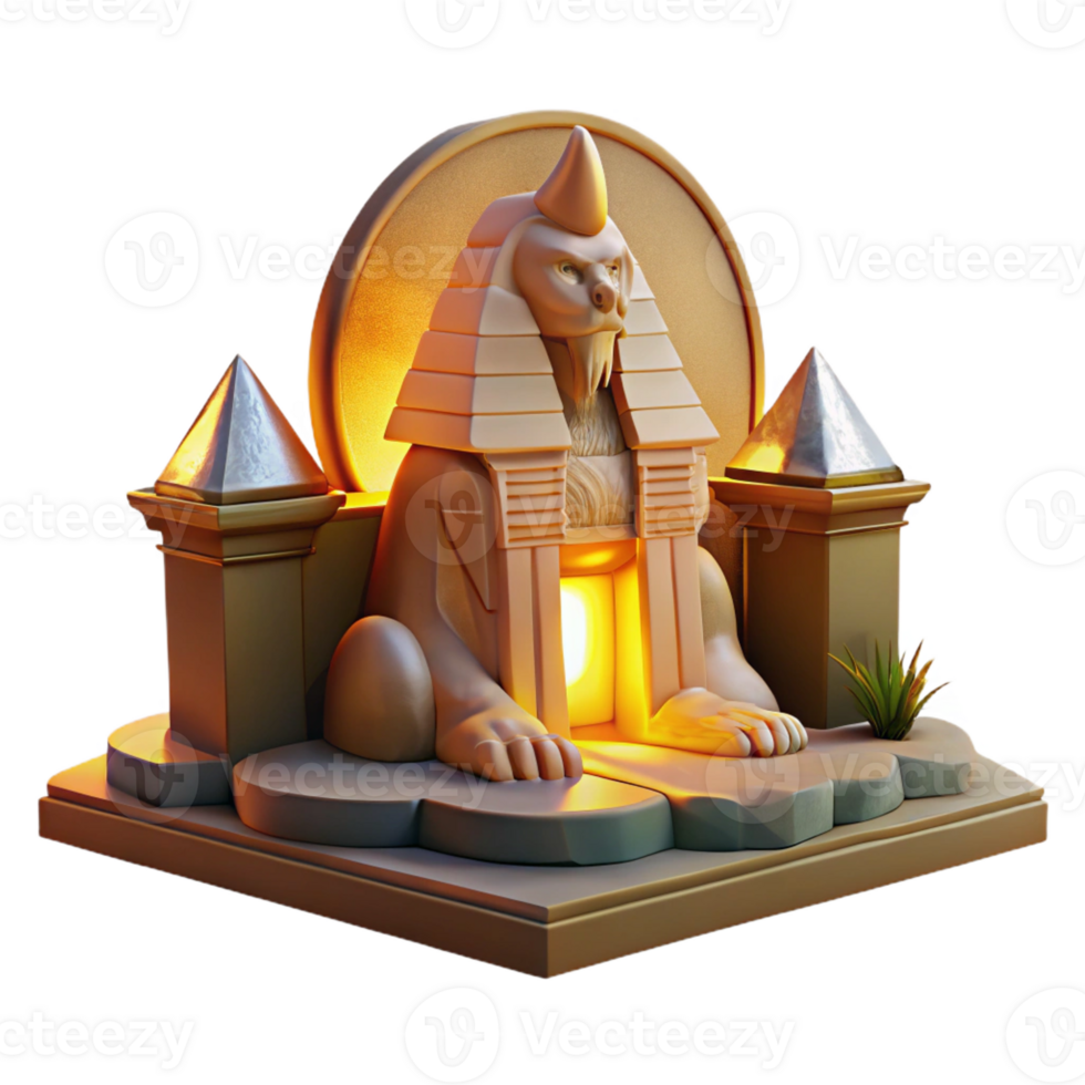 elegant contemporary A Mysterious Sphinx Guarding an Ancient T png