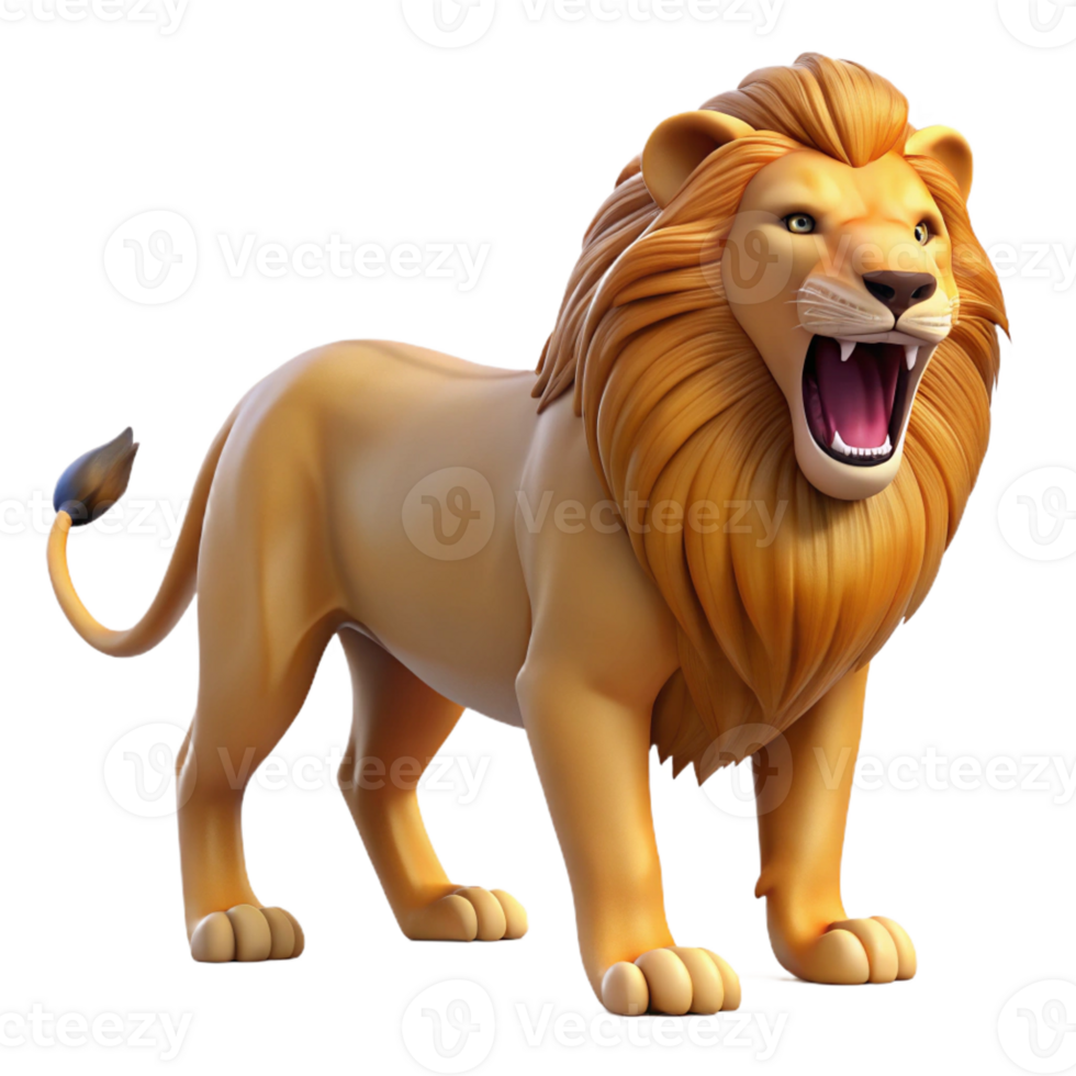 stunning vintage A Roaring Lion in the African Savanna G genuine png