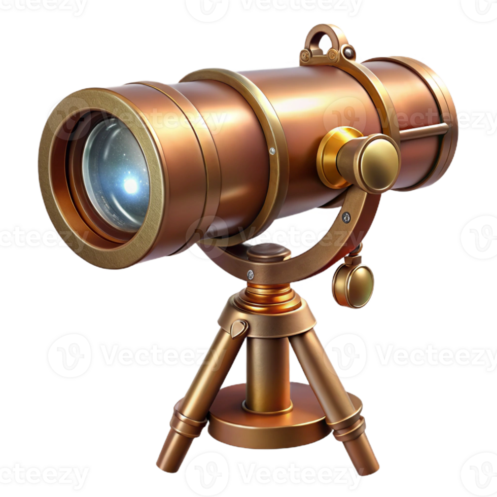 impressive modern A Steampunk Telescope Brass and Copper high quality png
