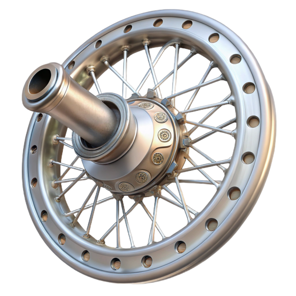 elegant rustic Bicycle Wheel Hub Close Up Transparent Background exclusive png
