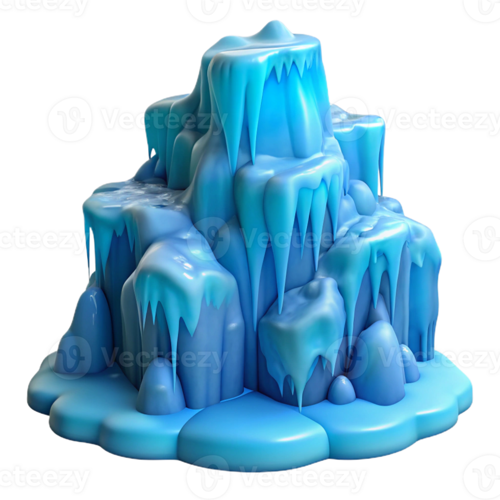 elegant creative A Frozen Waterfall Icy Blue Colors Wint high resolution png