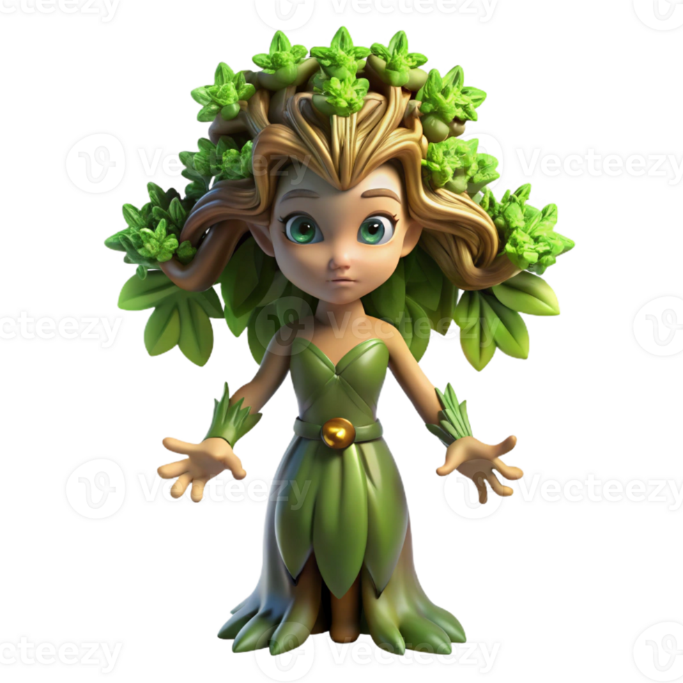 serene rustic Willowy Dryad Emerging from a Gnome original png