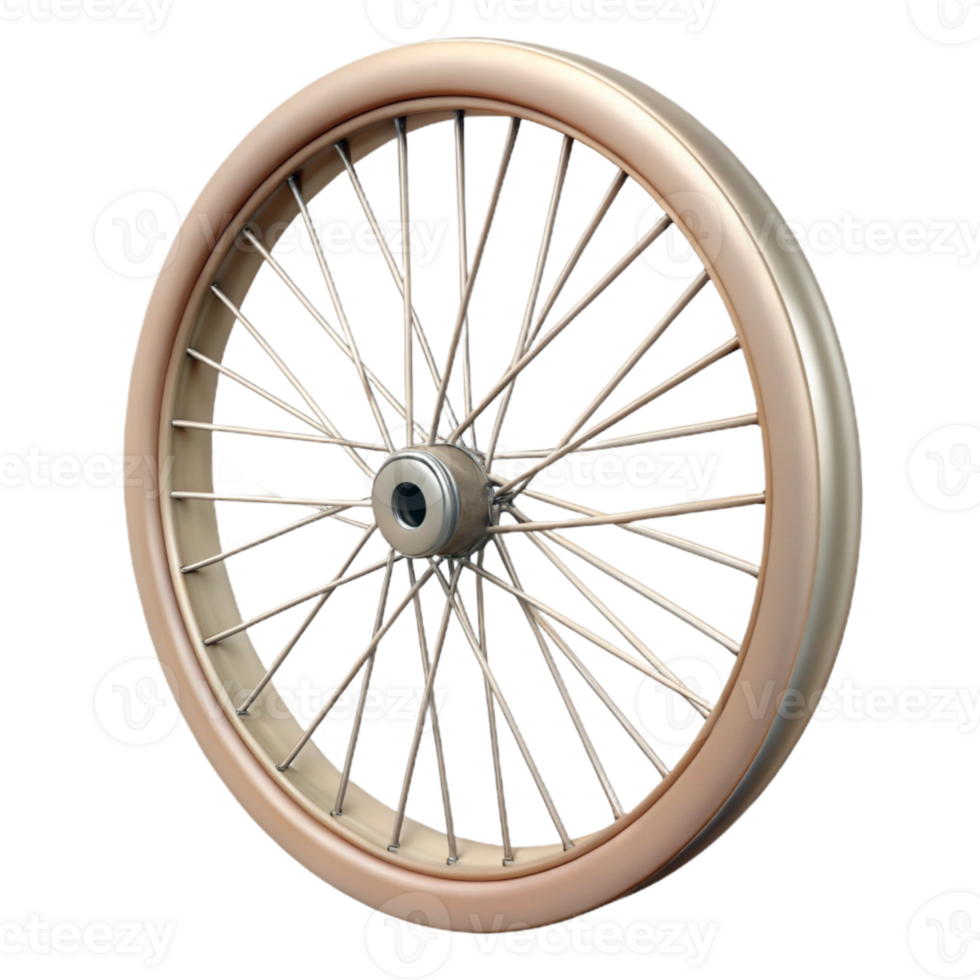 serene abstract Bicycle Wheel with Spokes Close Up Transparent Background png