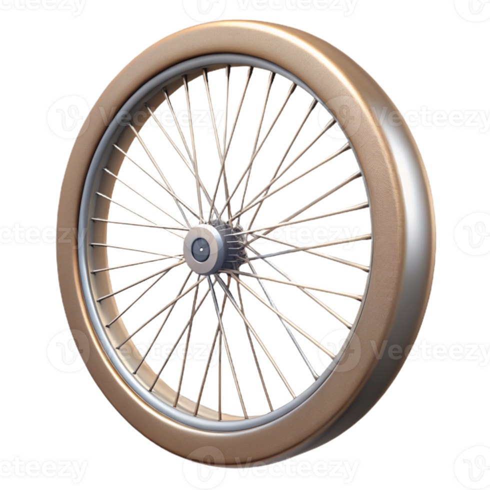 beautiful abstract Bicycle Wheel with Spokes Close Up Transparent Background premium png