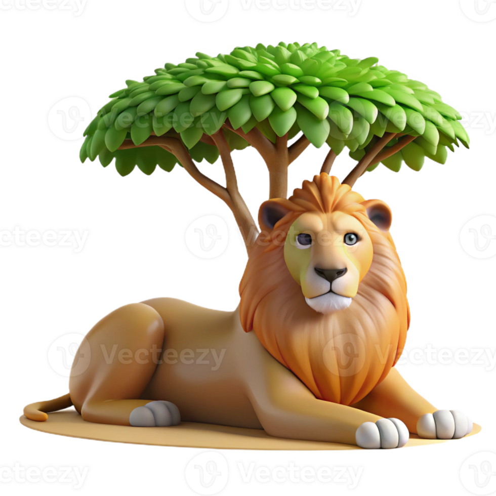 elegant modern A Regal Lion Pride Resting Beneath the S original png